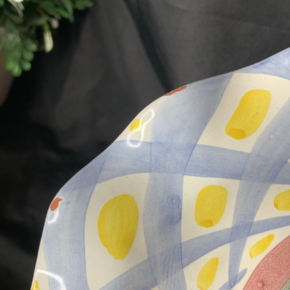 Vintage 1996 hard to find MacKenzie-Childs 12” Aalsmeer ruffled platter - Picture 6 of 9